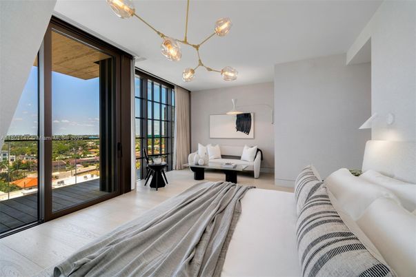 Bedroom, Interior, Pendant Lights, Wood Texture Flooring