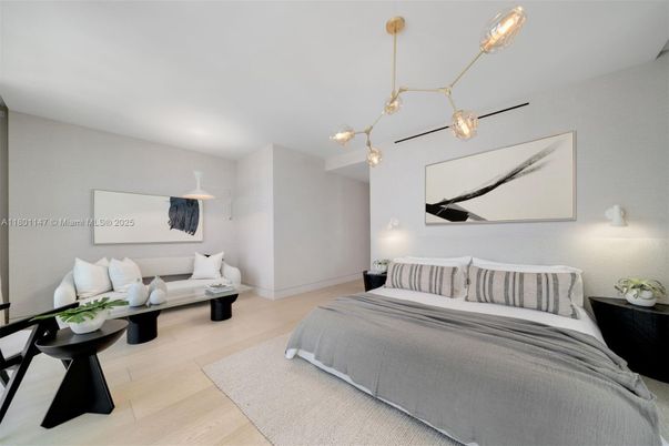 Bedroom, Interior, Pendant Lights, Wood Texture Flooring
