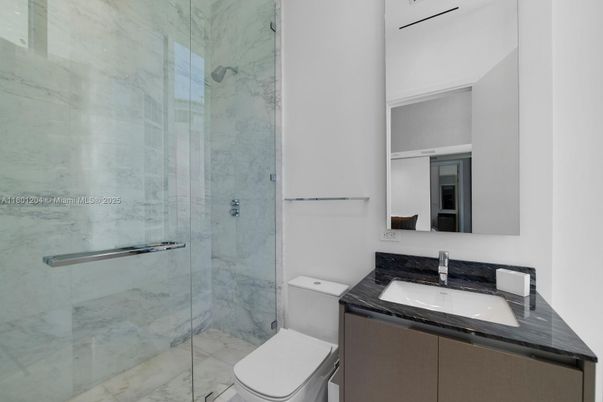 Bathroom, Glass Shower, Interior, Marble Walls