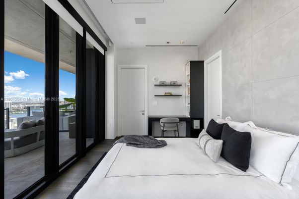 Bedroom, Interior, Recessed Lighting, Water, Wood Texture Flooring