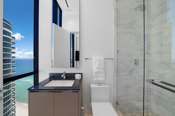 Bathroom, Glass Shower, Interior, Marble Walls, Water