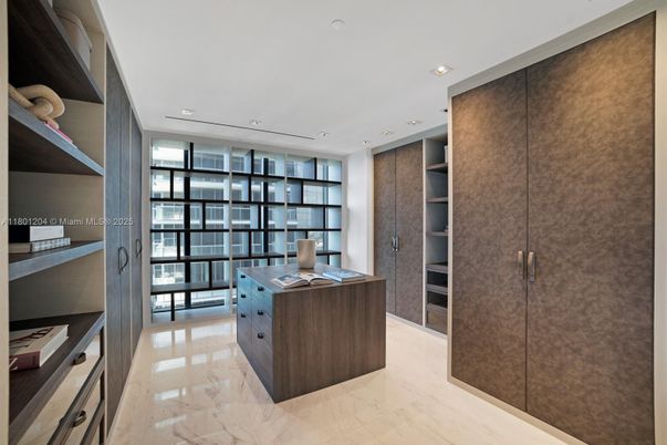 Home Office, Interior, Marble, Recessed Lighting