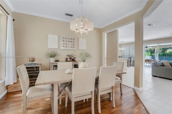 Chandelier, Dining room, Interior, Wood Texture Flooring