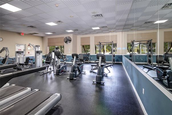 Fitness Equipment, Gym, Interior, Recessed Lighting