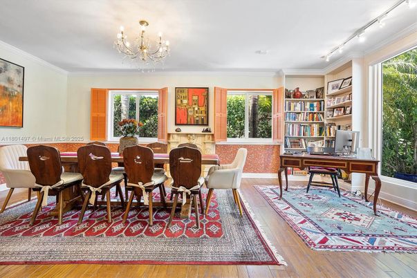 Chandelier, Home Office, Interior, Wood Texture Flooring