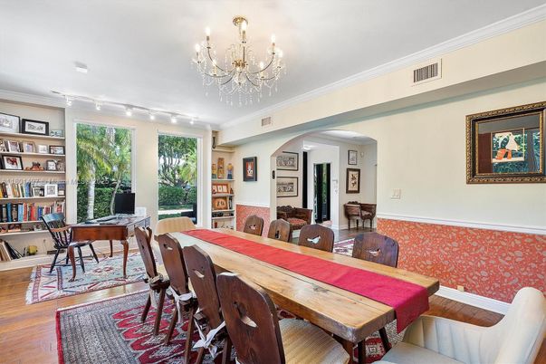 Chandelier, Home Office, Interior, Wood Texture Flooring