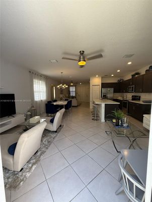 Chandelier, Dining room, Interior, Kitchen, Living room, Recessed Lighting, Stainless Steel Appliances