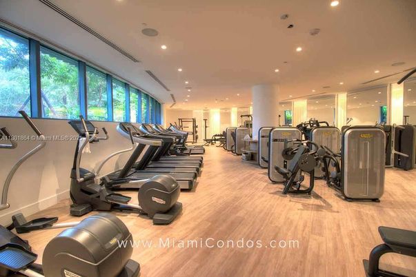 Fitness Equipment, Gym, Interior, Recessed Lighting, Wood Texture Flooring