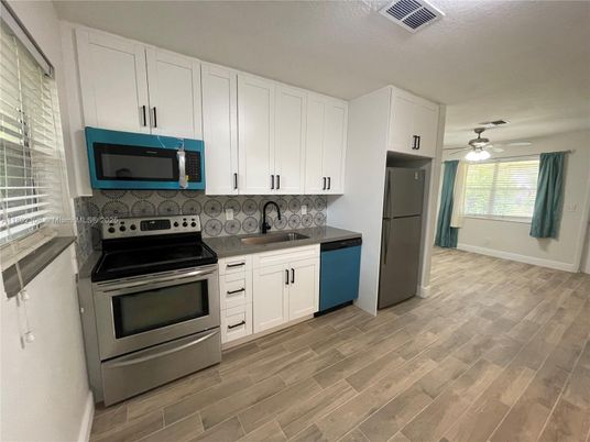 Interior, Kitchen, Wood Texture Flooring