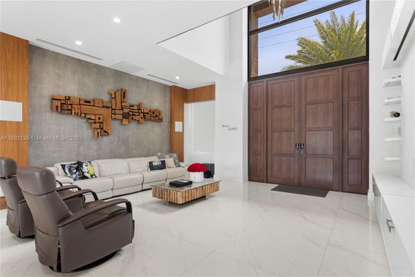 Interior, Living room, Marble, Recessed Lighting, Wooden Walls