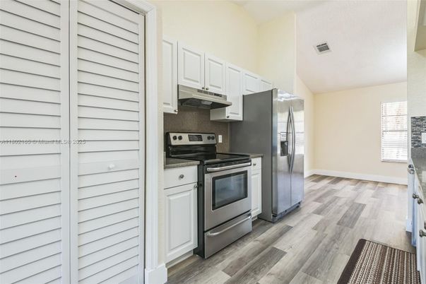 Interior, Kitchen, Stainless Steel Appliances, Wood Texture Flooring