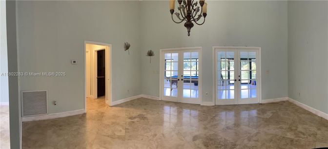Chandelier, Empty room, Interior