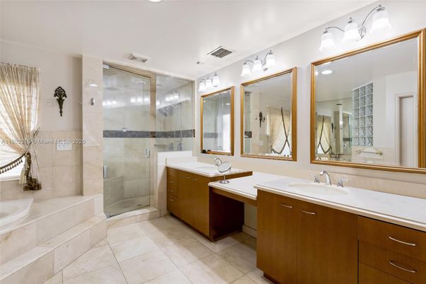 Bathroom, Dual Sink Vanities, Glass Shower, Interior