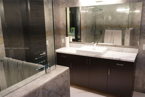 Bathroom, Dual Sink Vanities, Glass Shower, Interior