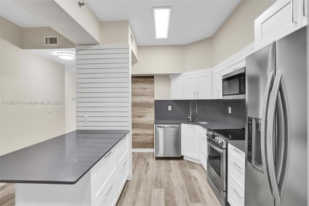 Interior, Kitchen, Stainless Steel Appliances, Wood Texture Flooring