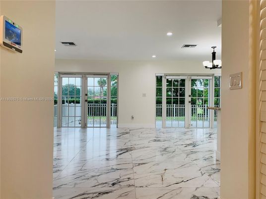 Chandelier, Empty room, Interior, Marble, Recessed Lighting