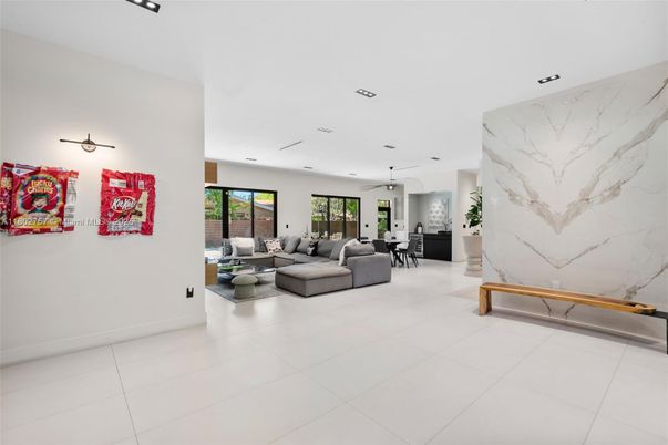 Interior, Living room, Marble Walls, Recessed Lighting