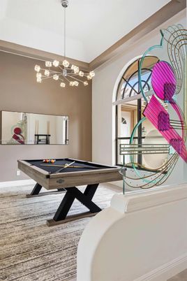 Billiard Table, Game Room, Interior, Pendant Lights