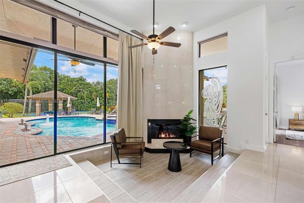 Fireplace, Interior, Pool, Recessed Lighting