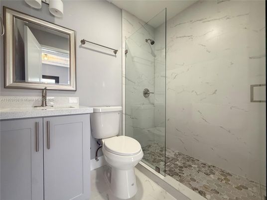 Bathroom, Glass Shower, Interior, Marble Walls