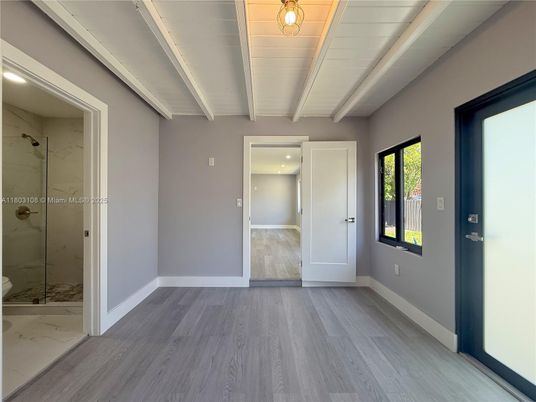 Bathroom, Empty room, Interior, Marble, Marble Walls, Recessed Lighting, Wood Texture Flooring