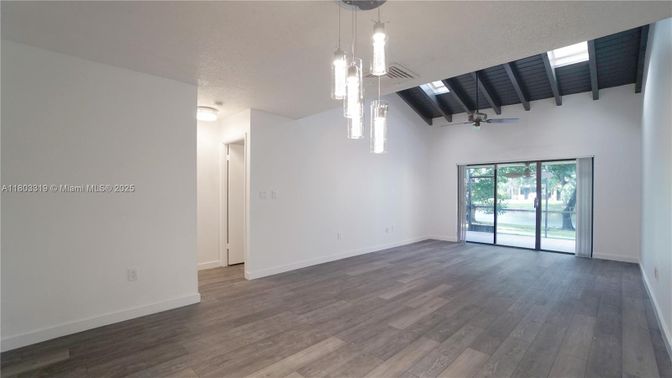 Empty room, Interior, Pendant Lights, Wooden Beams, Wooden Ceilings, Wood Texture Flooring