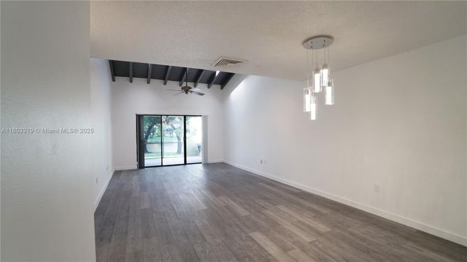Empty room, Interior, Pendant Lights, Wood Texture Flooring