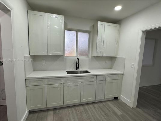 Interior, Kitchen, Recessed Lighting, Wood Texture Flooring