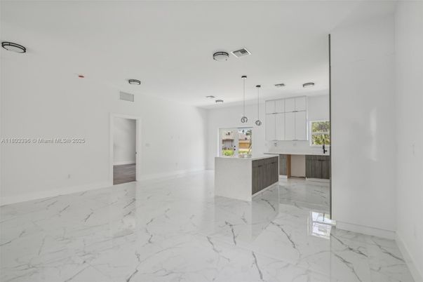 Interior, Kitchen, Marble, Pendant Lights