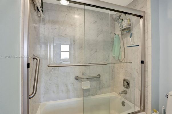 Bathroom, Glass Shower, Interior, Marble Walls