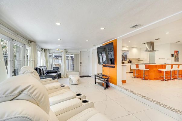 Home Theatre Room, Interior, Kitchen, Living room, Marble, Recessed Lighting