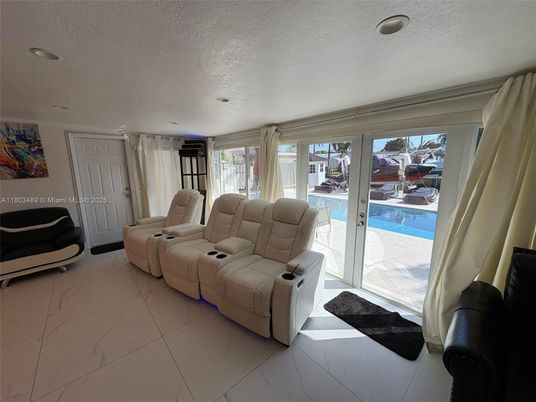 Home Theatre Room, Interior, Marble, Recessed Lighting