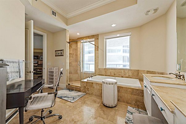 Bathroom, Glass Shower, Home Office, Interior, Recessed Lighting
