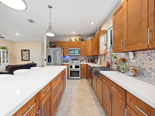 Interior, Kitchen, Pendant Lights, Recessed Lighting, Stainless Steel Appliances