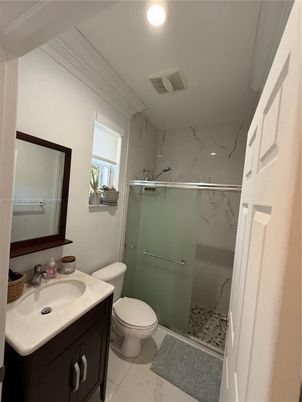 Bathroom, Glass Shower, Interior, Marble, Marble Walls, Recessed Lighting