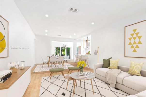 Chandelier, Dining room, Interior, Living room, Recessed Lighting, Wood Texture Flooring