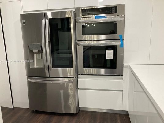 Interior, Kitchen, Stainless Steel Appliances, Wood Texture Flooring