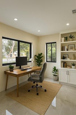 Home Office, Interior, Recessed Lighting