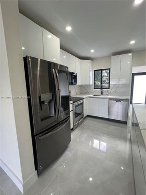 Interior, Kitchen, Recessed Lighting, Stainless Steel Appliances