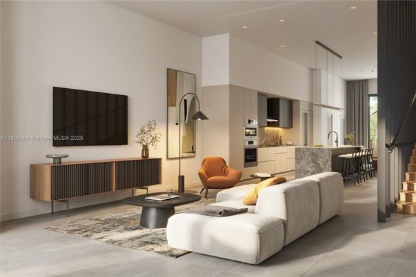 Dining room, Interior, Kitchen, Living room, Pendant Lights, Recessed Lighting, Stainless Steel Appliances