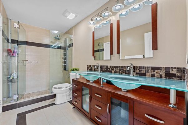 Bathroom, Dual Sink Vanities, Glass Shower, Interior