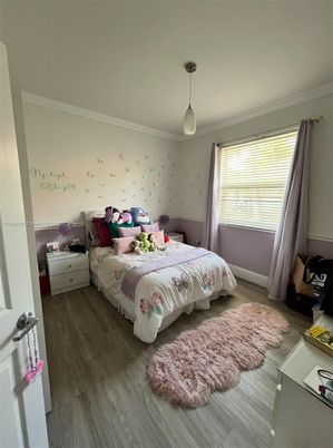 Bedroom, Interior, Pendant Lights, Wood Texture Flooring
