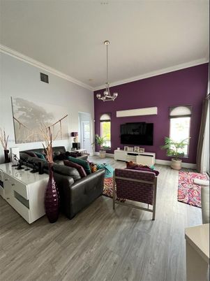Fireplace, Interior, Living room, Pendant Lights, Wood Texture Flooring