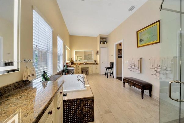 Bathroom, Glass Shower, Interior, Wood Texture Flooring