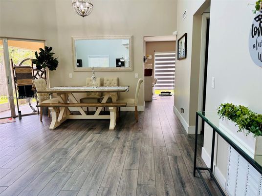 Dining room, Interior, Wood Texture Flooring