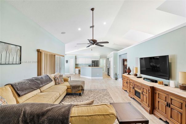 Interior, Kitchen, Living room, Recessed Lighting, Wood Texture Flooring