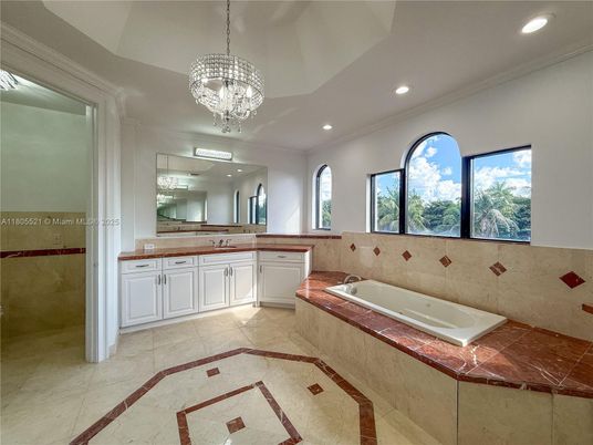 Bathroom, Chandelier, Interior, Recessed Lighting