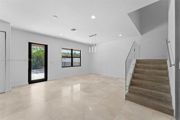 Empty room, Interior, Pendant Lights, Recessed Lighting