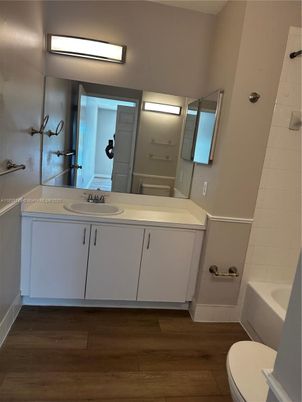 Bathroom, Dual Sink Vanities, Interior, Wood Texture Flooring
