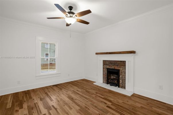 Empty room, Fireplace, Interior, Wood Texture Flooring